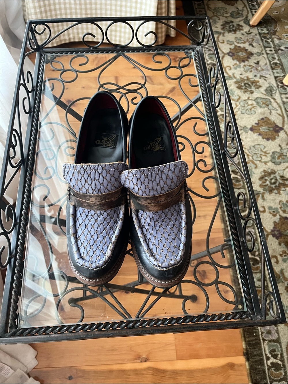 Freebird by Steven Women's Lilac Textured Loafers with Brown Accent